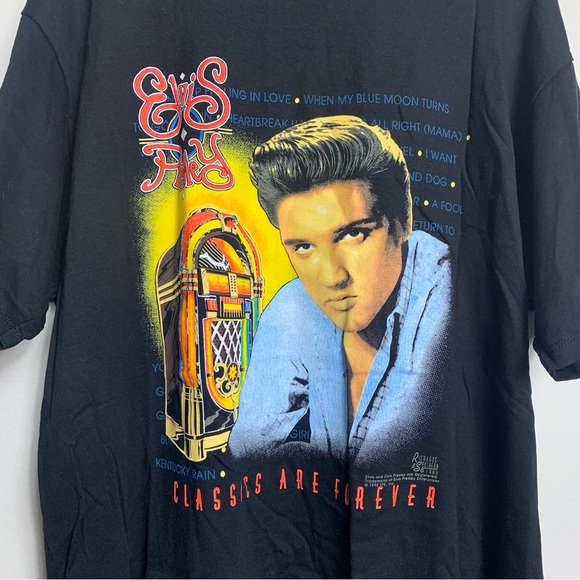 Vintage Elvis Presley Mens Shirt Black 2XL Classics Are Forever 1992 Jukebox 90s - Picture 2 of 7